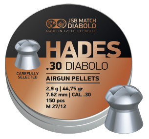 JSB Hades .30 (7,62 мм) 2,9 g / 44,75 gr – чашки за PCP, 150 бр 