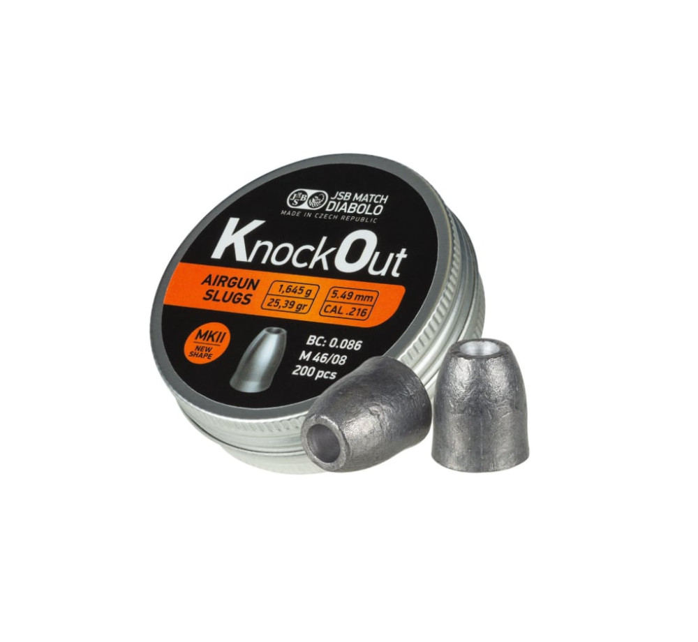 JSB KO Slug MKII .216 (5.5 mm) – 200 бр / 1.650 g (25.46 gr) – Ново поколение слъгове за PCP JSB KO Slug MKII .216 (5.5 mm) – 200 бр / 1.650 g (25.46 gr) – Ново поколение слъгове за PCP