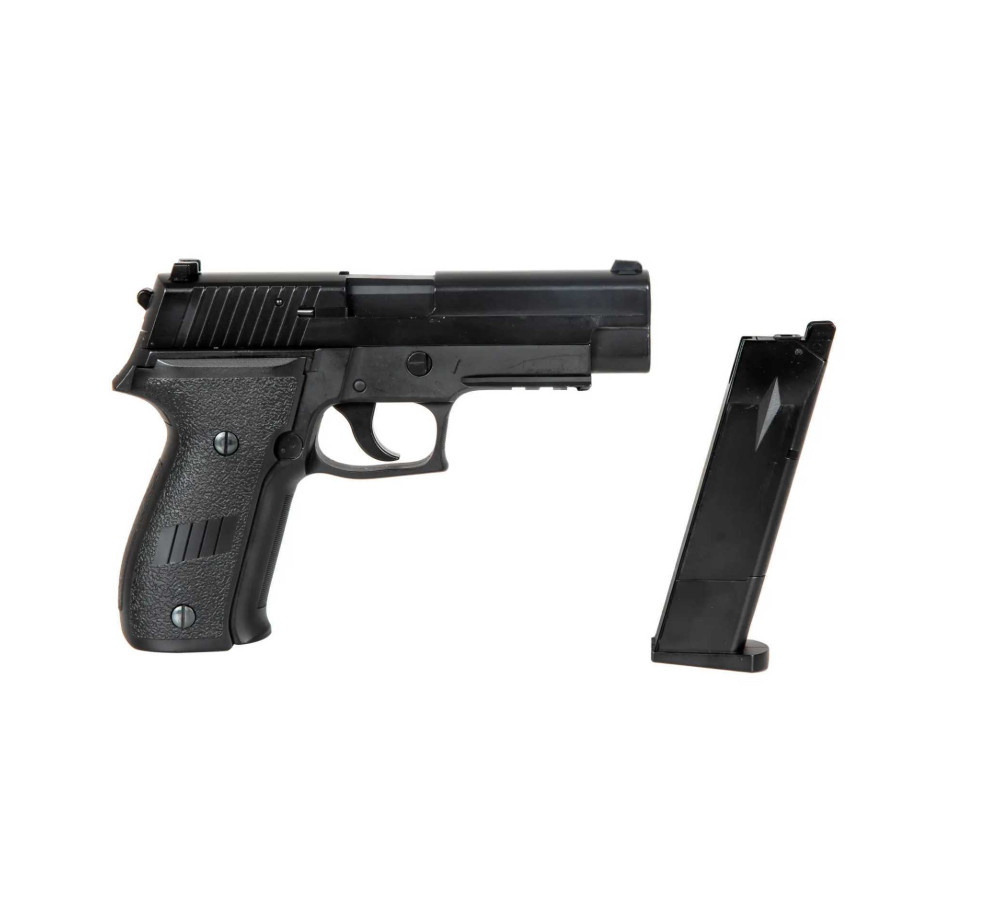 Еърсофт пистолет HFC HG-175B-C Metal Black 6mm, зелен газ, Blowback, 21 заряда