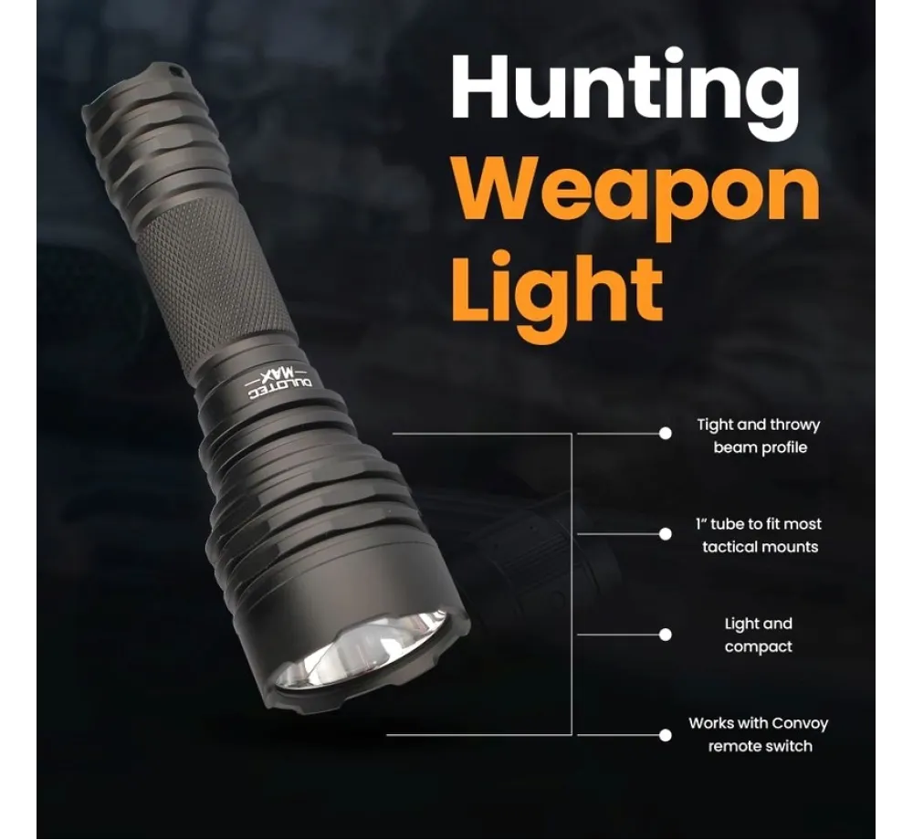 Flashlight Dulotec Convoy C8+ MAX – 2200 lumens, 1100 m range, SFT25R LED, with battery and charger Flashlight Dulotec Convoy C8+ MAX – 2200 lumens, 1100 m range, SFT25R LED, with battery and charger