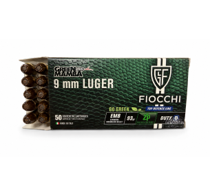 Fiocchi Green Mamba 9mm Luger 93 gr EMB ZP Ammunition – 50 Rounds