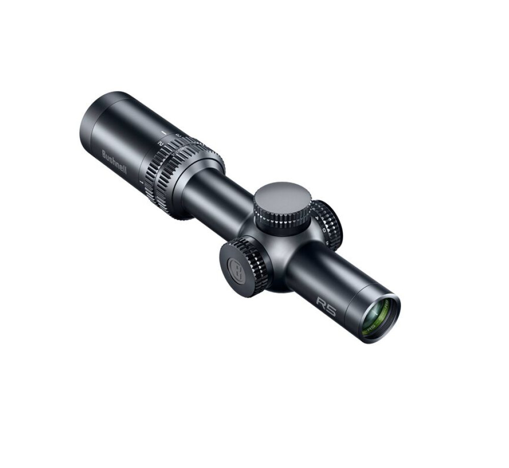 Оптика Bushnell R5 1-6x24 Illuminated DD2-QA EXO (R5-1624S26) – 30 мм тръба, IPX7 и широка картина за гонка