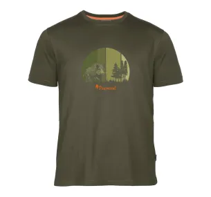 Мъжка тениска Pinewood Wild Boar 5467 Olive – органичен памук