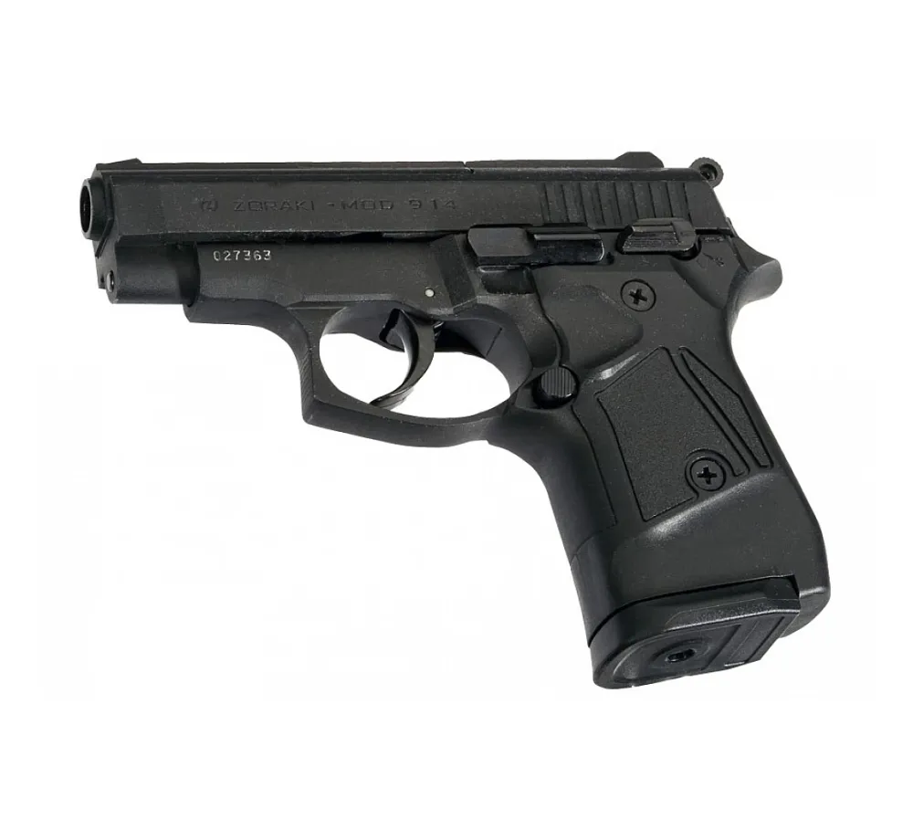 Zoraki 914 Auto Black 9mm P.A.K. – компактен газов/сигнален пистолет 14+1, 85 мм