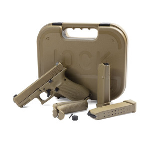Пистолет Glock 19X Coyote 9x19 – кросоувър пистолет с рама Glock 17 и затвор Glock 19 Пистолет Glock 19X Coyote 9x19 – кросоувър пистолет с рама Glock 17 и затвор Glock 19