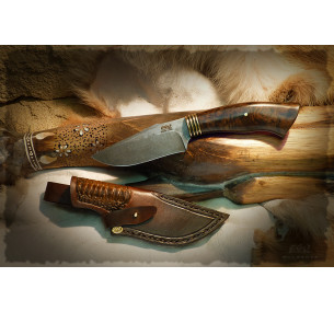 Ловен нож EGO бронз и турски орех, Мод.18