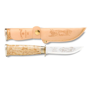 Marttiini Lapp 235 Hunting Knife – Stainless Steel, Curly Birch Handle, Leather Sheath Marttiini Lapp 235 Hunting Knife – Stainless Steel, Curly Birch Handle, Leather Sheath