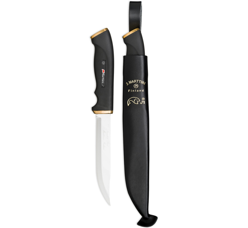Нож Marttiini Soft Handle Hunting 215015, 13 см острие, гумена дръжка, кожена кания