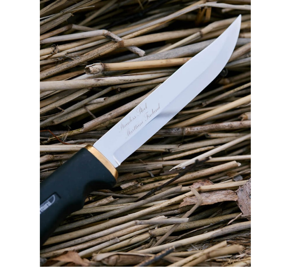 Нож Marttiini Soft Handle Hunting 215015, 13 см острие, гумена дръжка, кожена кания