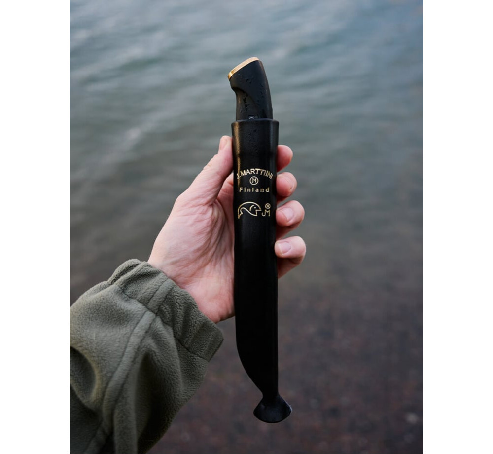 Нож Marttiini Soft Handle Hunting 215015, 13 см острие, гумена дръжка, кожена кания