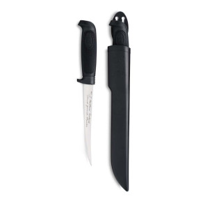 Cuțit Marttiini Basic Filleting Knife 15 827010, lamă flexibilă 15 cm, mâner din cauciuc, teacă din plastic
