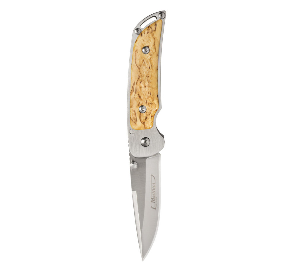 Сгъваем нож Marttiini MFK Curly Birch 915111, японска неръждаема стомана, къдрава бреза, liner lock
