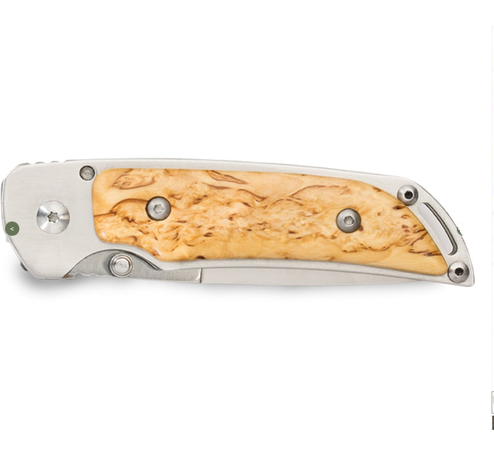 Сгъваем нож Marttiini MFK Curly Birch 915111, японска неръждаема стомана, къдрава бреза, liner lock