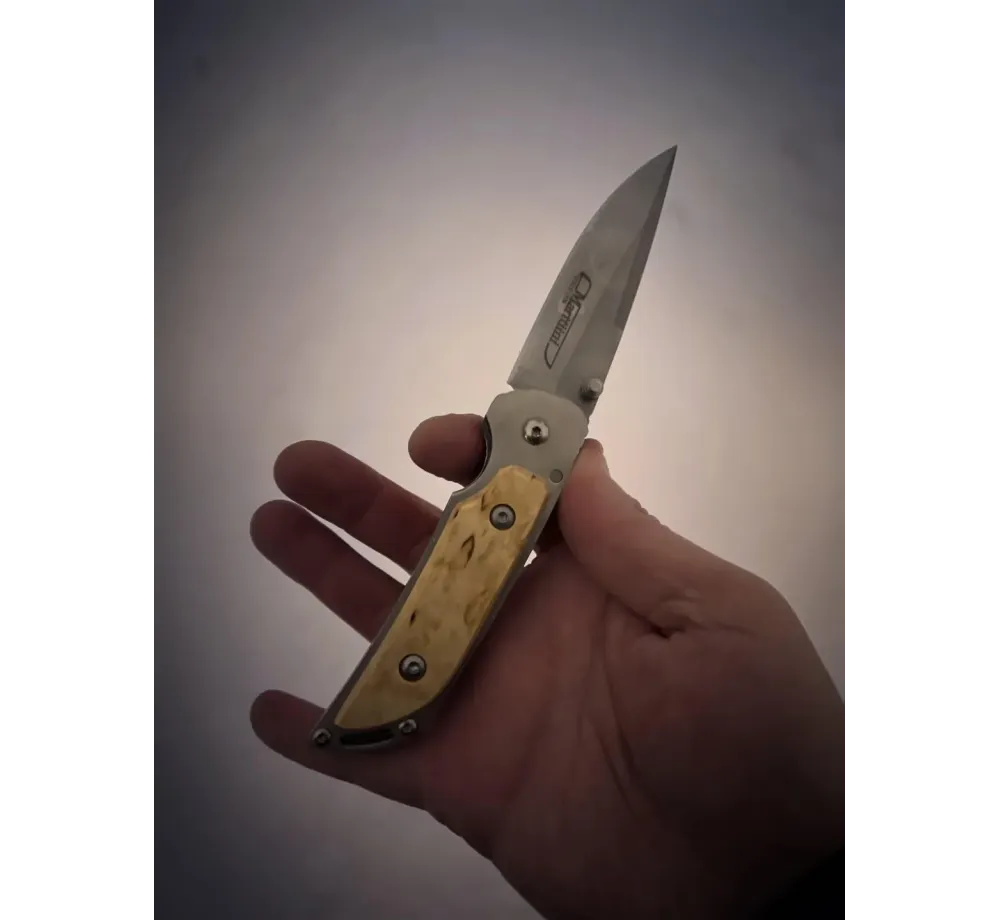 Сгъваем нож Marttiini MFK Curly Birch 915111, японска неръждаема стомана, къдрава бреза, liner lock