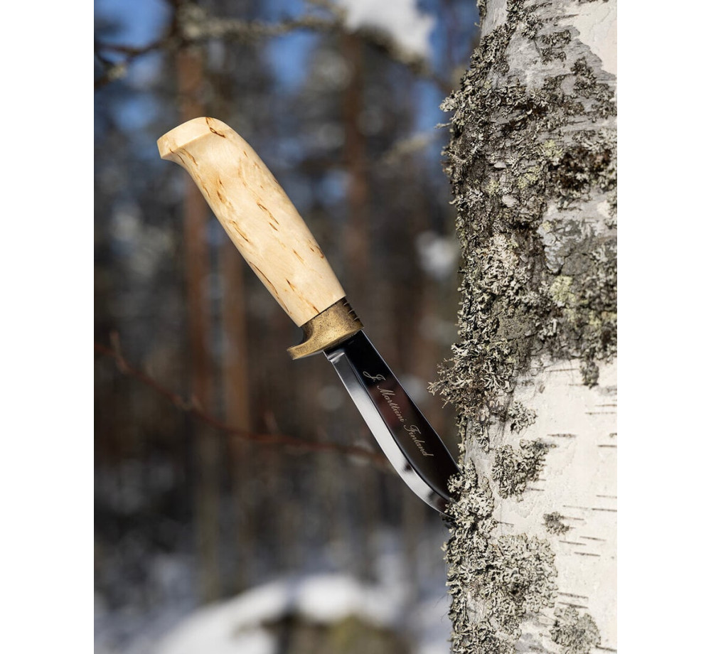 Marttiini Deluxe Skinner – Stainless Steel Blade, Waxed Curly Birch Handle, Leather Sheath Marttiini Deluxe Skinner – Stainless Steel Blade, Waxed Curly Birch Handle, Leather Sheath