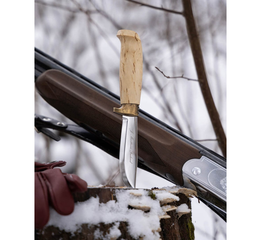 Marttiini Deluxe Skinner – Stainless Steel Blade, Waxed Curly Birch Handle, Leather Sheath Marttiini Deluxe Skinner – Stainless Steel Blade, Waxed Curly Birch Handle, Leather Sheath