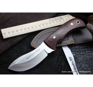 Muela SIOUX-10R Hunting Knife – 440 Steel, Sequoia Wood Handle, Leather Sheath