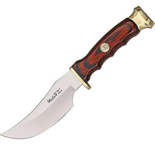 Muela DP-10M Hunting Knife – Skinner Blade, 440 Steel, Sequoia & Brass Handle, Leather Sheath