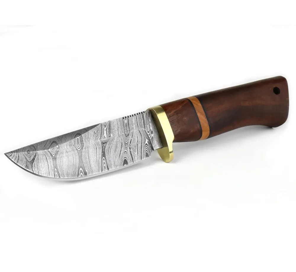Ловен нож Njord Branda Damast Hunter с дамаскова стомана и кожена кания Ловен нож Njord Branda Damast Hunter с дамаскова стомана и кожена кания