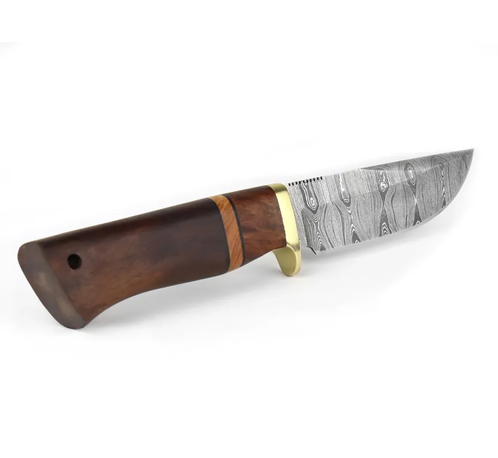 Ловен нож Njord Branda Damast Hunter с дамаскова стомана и кожена кания Ловен нож Njord Branda Damast Hunter с дамаскова стомана и кожена кания