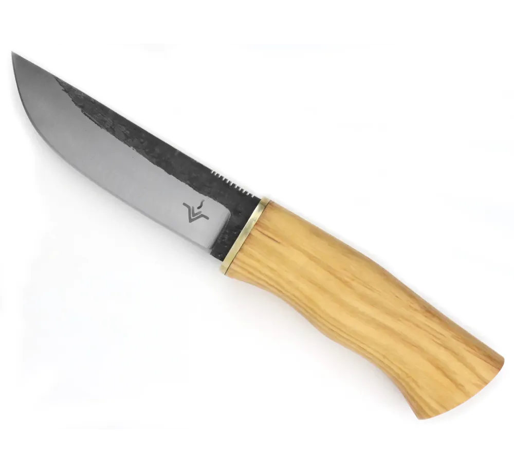 Ловен нож Njord Olam Bushcraft с карбонова стомана и кожена кания
