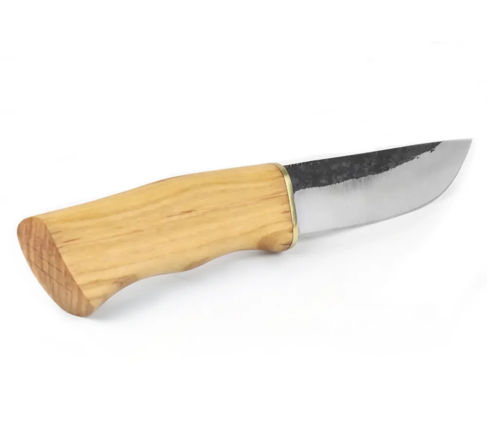 Ловен нож Njord Olam Bushcraft с карбонова стомана и кожена кания