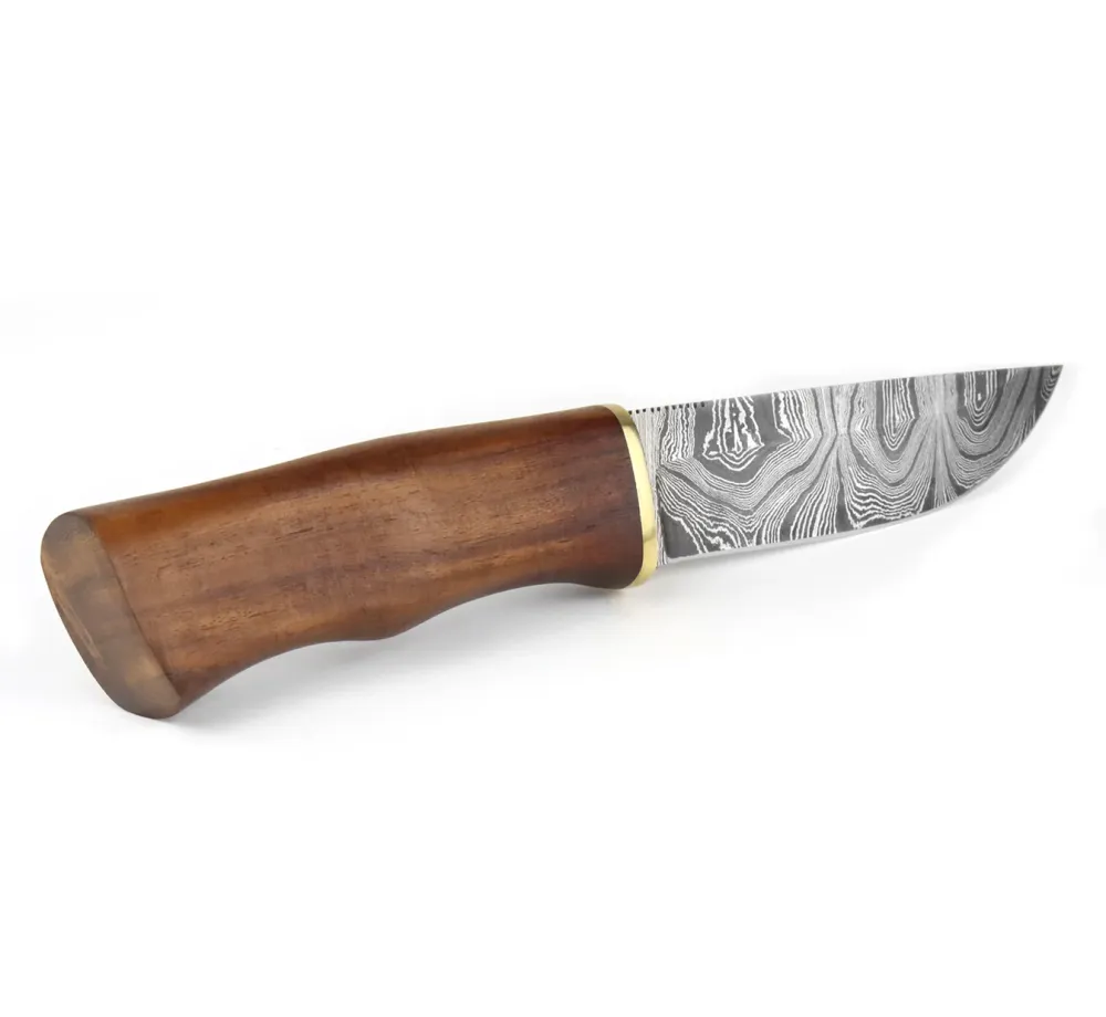 Ловен нож Njord Oskar Damast Bushcraft с дамаскова стомана и кожена кания